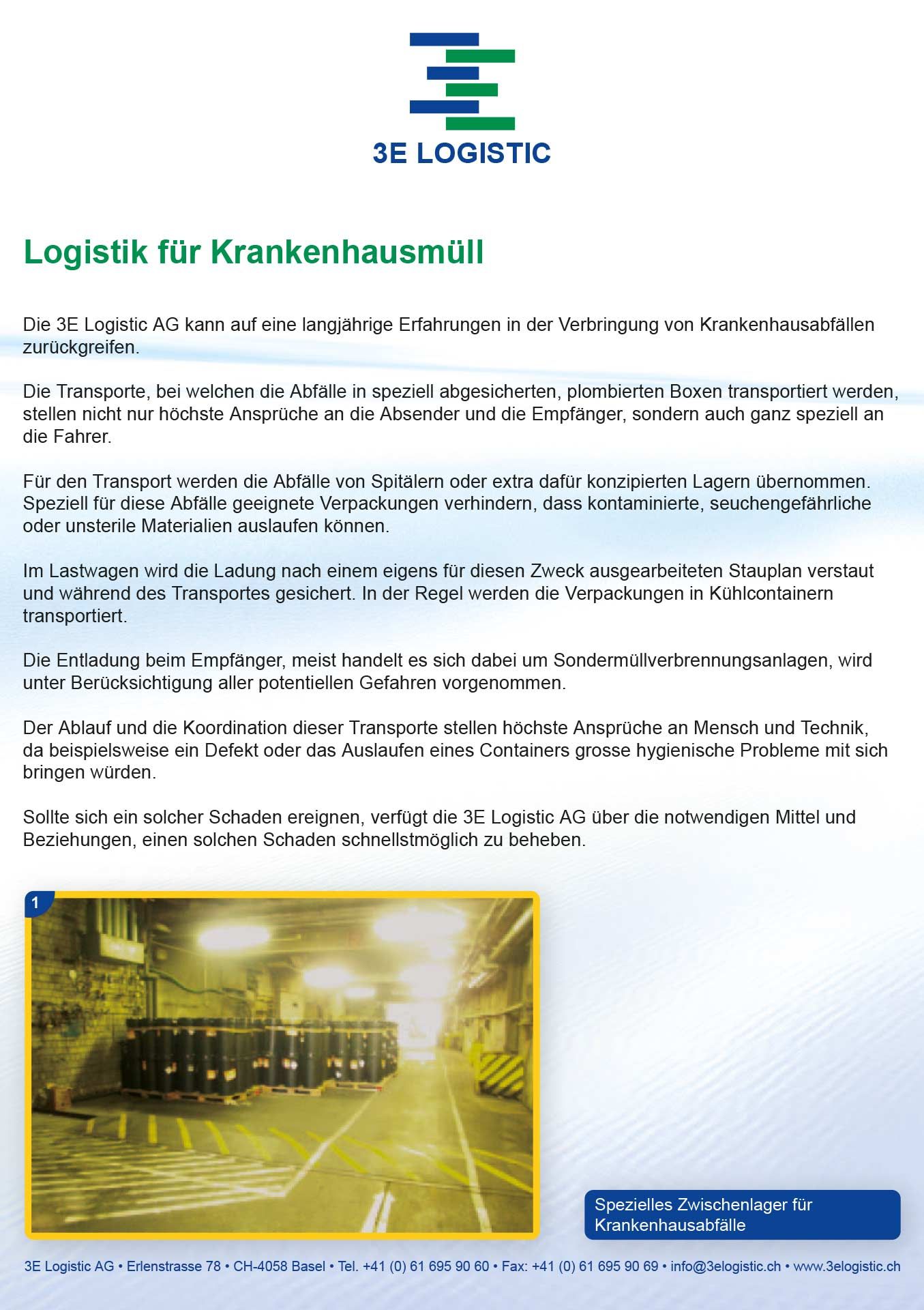 Logistik für Krankenhausmüll | 3E Logistic